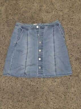 a new day Light Blue Denim Button-Front Skirt